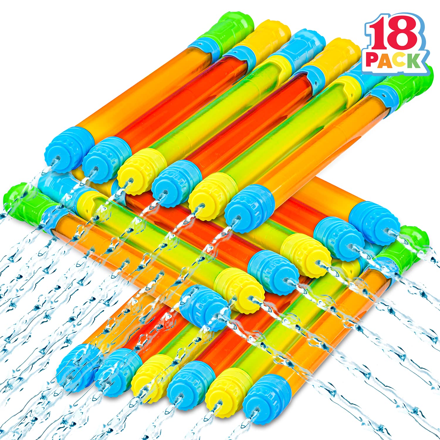 JOYIN 18 Pack 16.5'' Water Gun, Blaster Squirt Guns, Bulk Water Guns Summer Outdoor Swimming Pool, Backyard, Beach Water Game Fighting Play Pool Toys