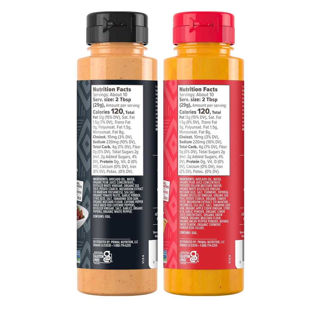 Primal Kitchen Dipping Sauces 2 Pack - Yum Yum Sauce & Chicken Dippin' Sauce