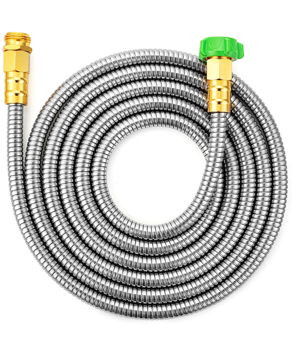 UNCO- Stainless Steel Metal Hose, 15 Feet, No Kink, Metal Garden Hose