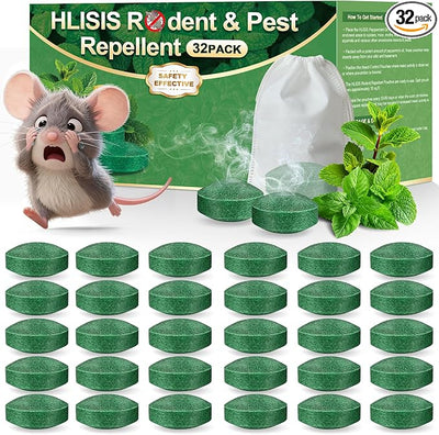 32PCS Rodent Repellent, Natural Peppermint Oil for Mice, Peppermint | Pest Control, Mouse Repellent for Mice, Rats, Squirrels, Spiders and Pests, Keeps Pests Away Effectively from Garden & Home