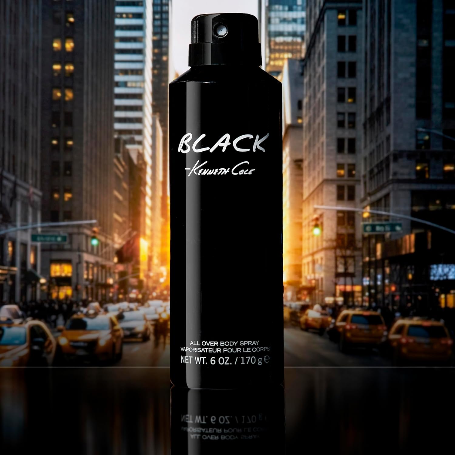 Kenneth Cole Black Body Spray for Men, 6.0 Fl Oz