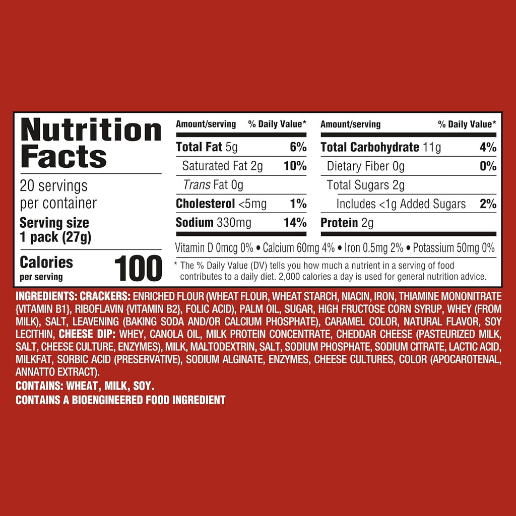 Handi-Snacks RITZ Crackers 'N Cheesy Dip Snack Packs, School Snacks, 20 Snack Packs