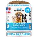 Chewable Flea and Tick Prevention for Dogs - 120 Soft Chews Made in USA - Oral Flea and Tick Control Pills for Small, Medium, Large Dogs and Puppies - Skin and Coat Supplement Treats for All Breeds