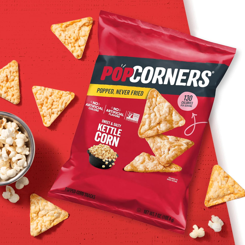 PopCorners Popped Corn Snacks, Kettle Corn, 1 Ounce (Pack of 20) (Packaging May Vary)