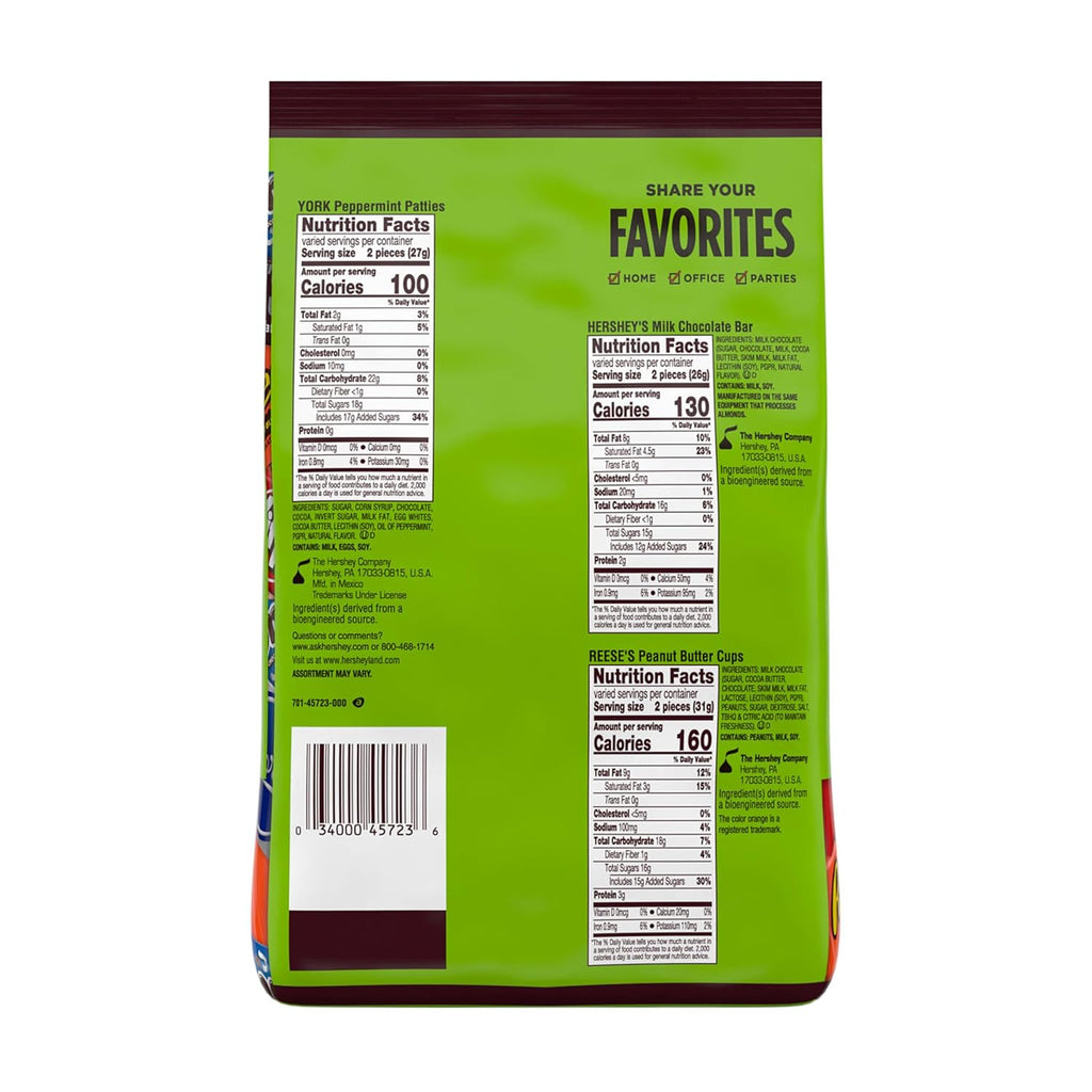 HERSHEY'S Assorted Chocolate Flavored Candy Party Pack, 30.22 oz