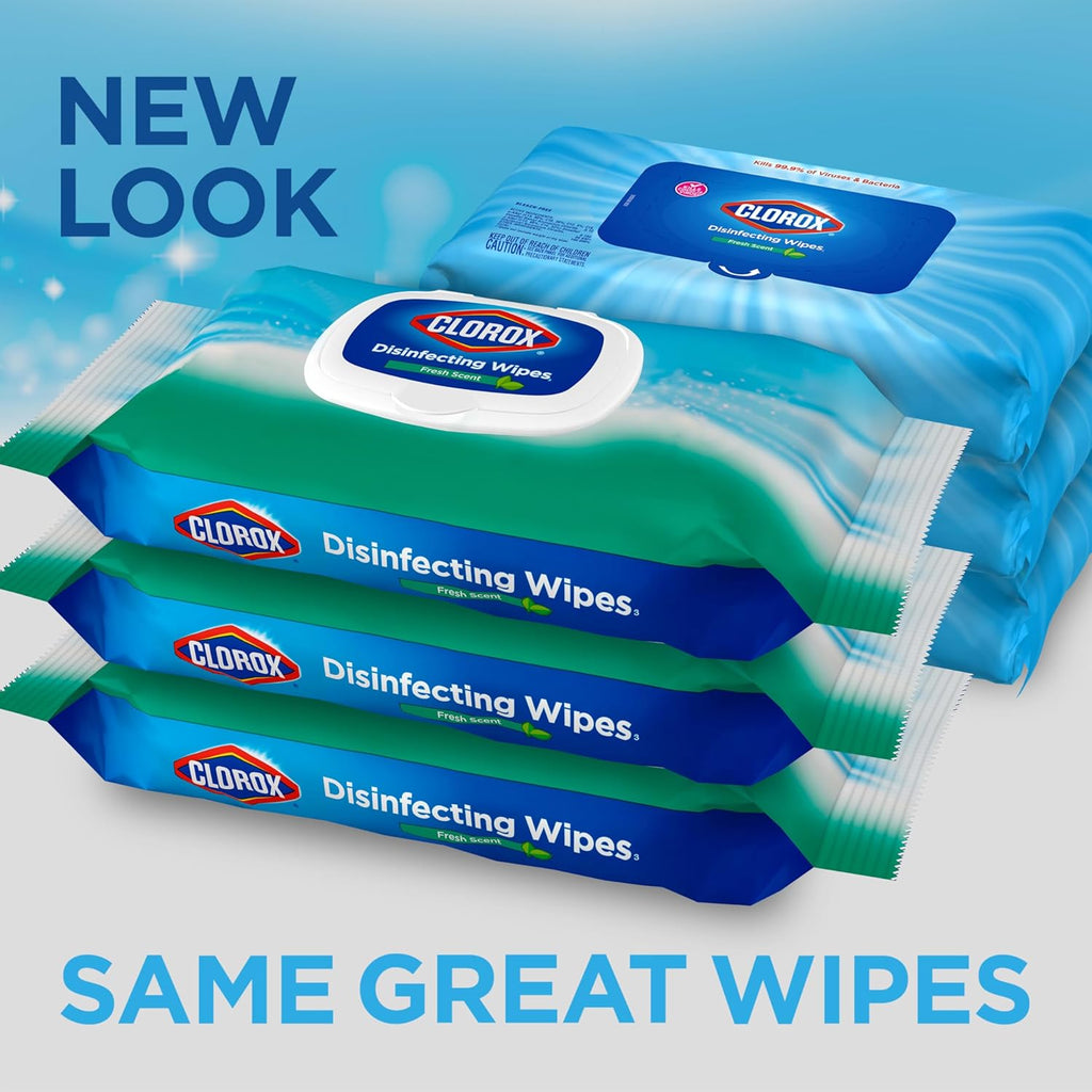 Clorox Disinfecting Wipes Flex Pack, Bleach Free, Fresh Scent, 75 Count, Pack of 3 (Pack May Vary)