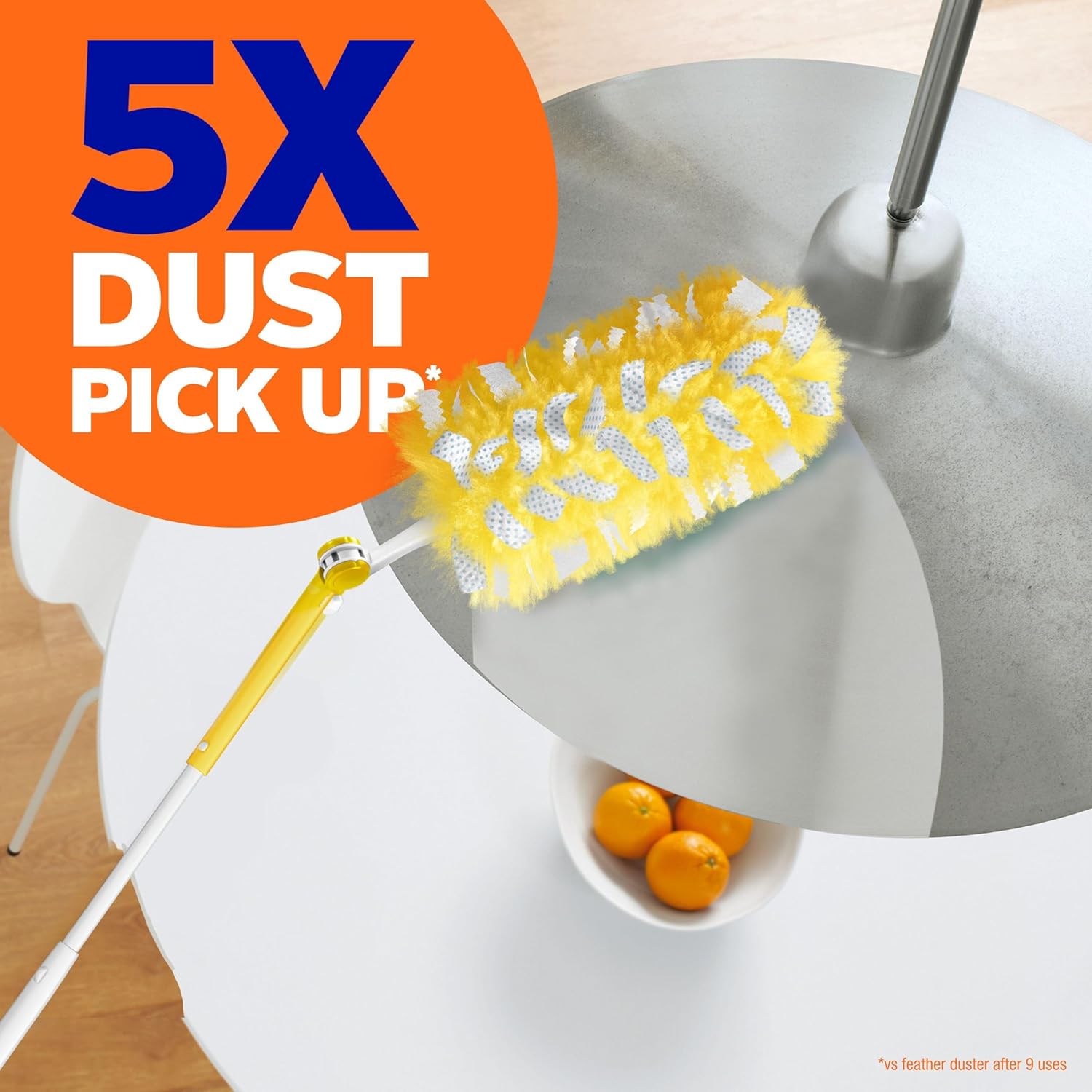 Swiffer Duster Heavy Duty Dusting Kit, Cleaning Supplies, 3 ft Extended Handle, 1 Duster, 12 Refills