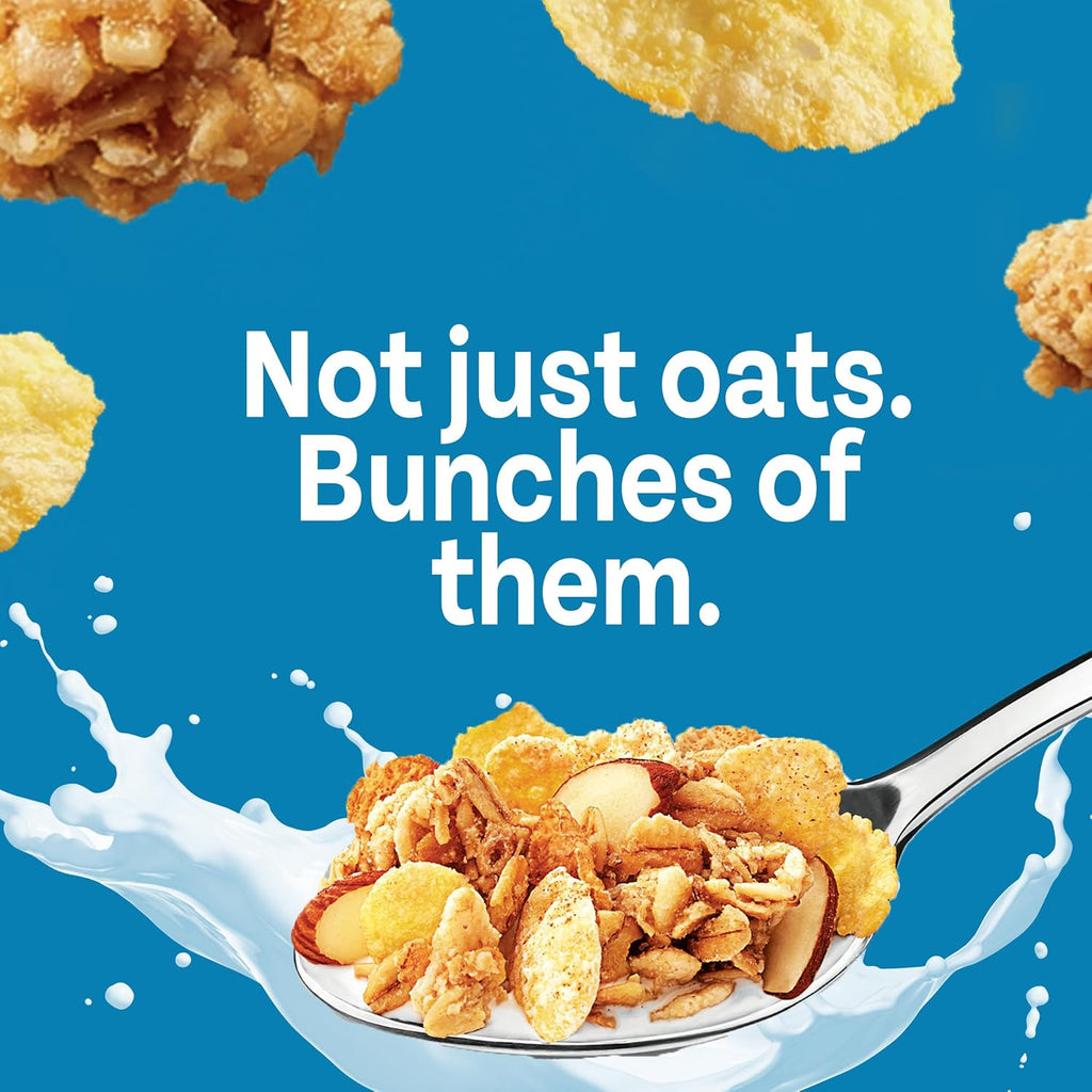 Honey Bunches of Oats with Almonds Breakfast Cereal, Honey Cereal with Granola Clusters and Sliced Almonds, Family Size, 18 OZ Box