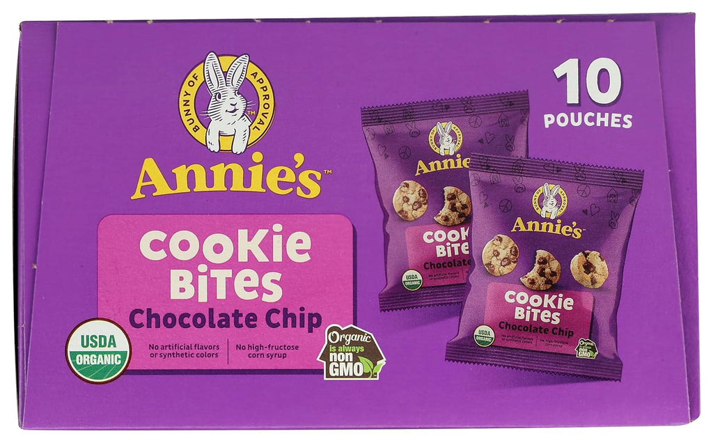 Annie's Organic Chocolate Chip Cookie Bites, 10 Pouches, 10.5 oz