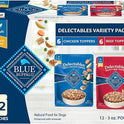 Blue Buffalo Delectables Natural Wet Dog Food Toppers Variety Pack, Tasty Chicken & Hearty Beef, Cuts in Gravy, 3-oz. (12 Pouches, 6 of Each Flavor)