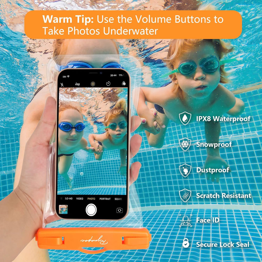 Waterproof Phone Pouch Bag - 7.5in Water Proof Cell Phone Case for Beach Travel, IPX8 Dry Bag with Lanyard for iPhone 16 15 14 Pro Max Galaxy S25+ S24+, Cruise Ship Essentials 2025