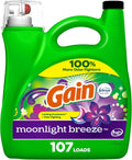Gain + Aroma Boost Liquid Laundry Detergent, Moonlight Breeze Scent, 107 Loads, 154 fl oz, HE Compatible