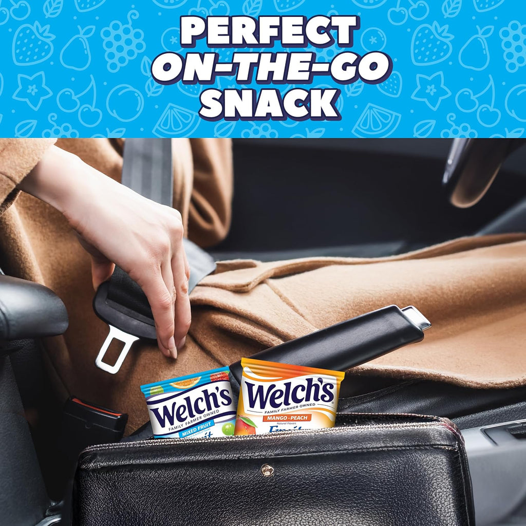 Welch's Fruit Snacks, Mixed Fruit & Mango Peach Snack Box, Gluten Free, Stocking Stuffers, 0.8oz Snack Packs (Pack of 60)