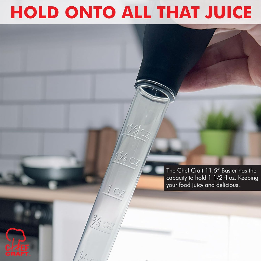 Chef Craft Classic Baster with Clear Tube, 11.5 inches in Length, Black