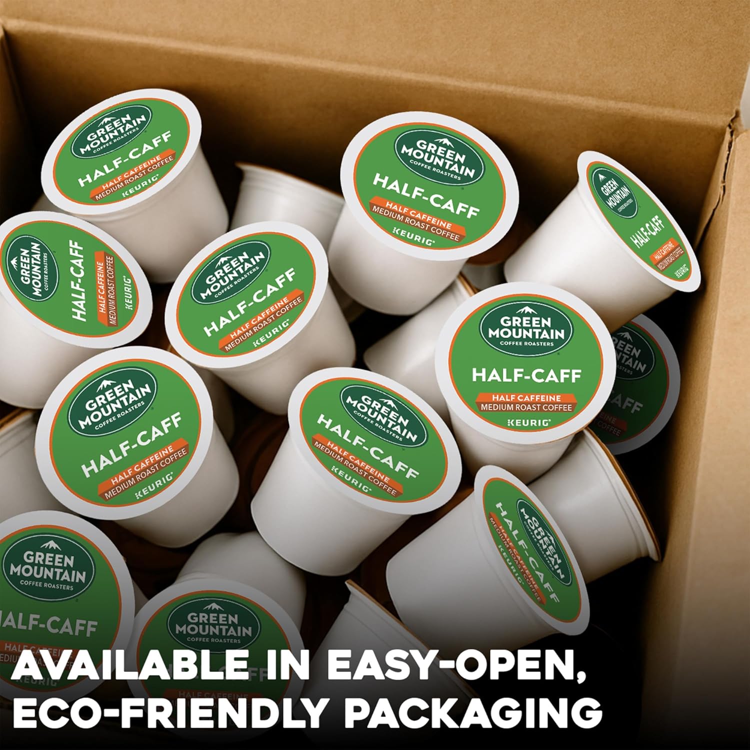 Green Mountain Coffee Roasters Half Caff Keurig Single-Serve K-Cup pods, Medium Roast Coffee, 72 Count