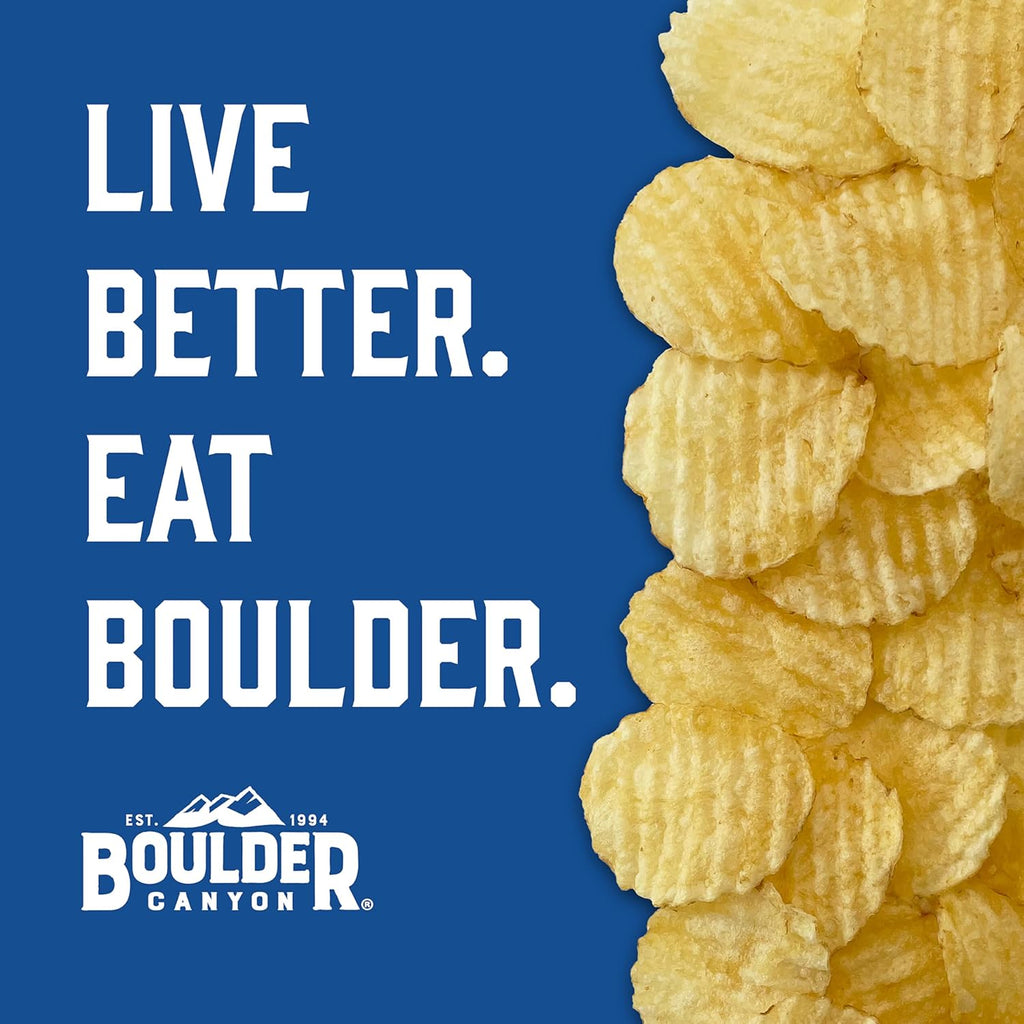 Boulder Canyon Avocado Oil Kettle Style Potato Chips Variety Pack, 18 Count - Gluten-Free, Non-GMO, Hickory Barbecue, Classic Sea Salt, Sea Salt & Cracked Pepper (1 oz Bags)