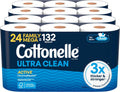 Cottonelle Ultra Comfort Toilet Paper with Cushiony CleaningRipples Texture, Strong Bath Tissue, 24 Family Mega Rolls = 108 Regular Rolls (4 Packs of 6)