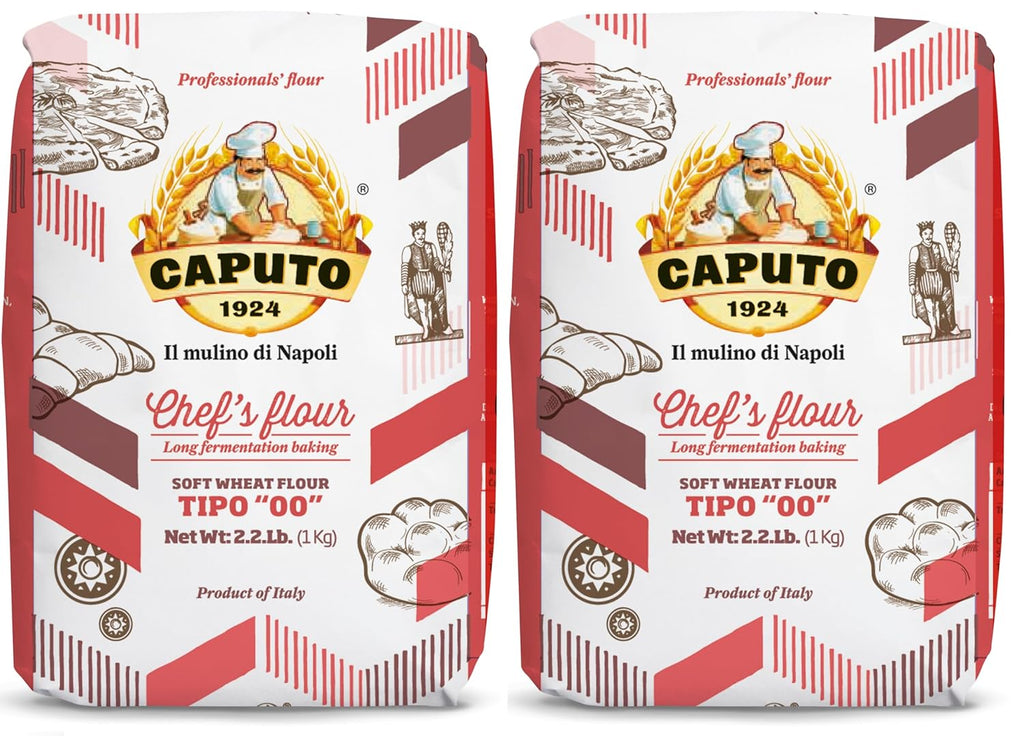 Antimo Caputo Chefs Flour 2.2 LB (Pack of 2) - Italian Double Zero 00 - Soft Wheat for Pizza Dough, Bread, & Pasta