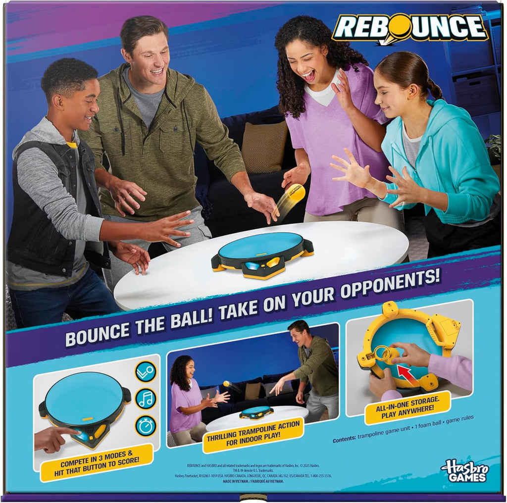 Hasbro Games Rebounce Game | Indoor and Outdoor Electronic Action Game for Kids, Teens, and Adults | Ages 8+ | 2 to 6 Players | 10 Mins. | Family Travel Games