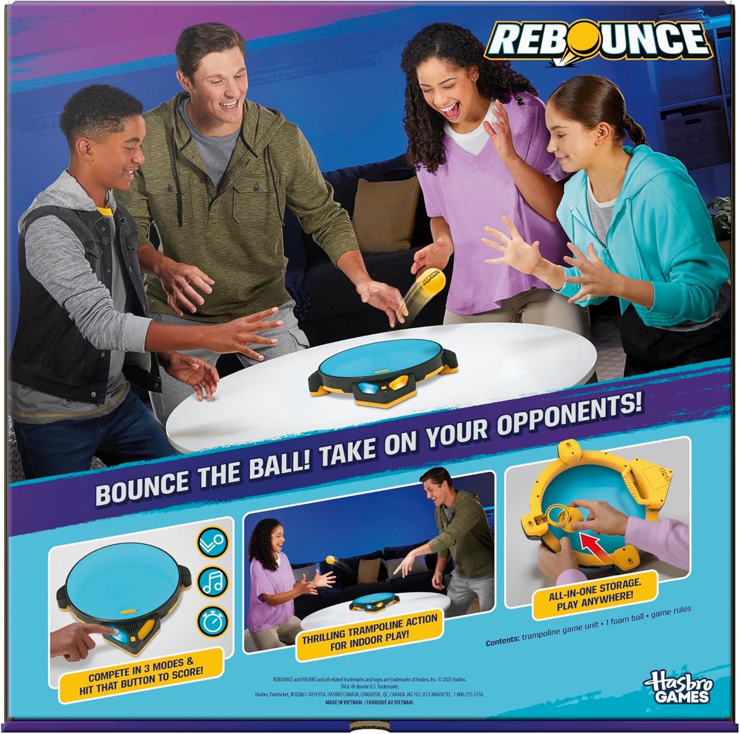 Hasbro Games Rebounce Game | Indoor and Outdoor Electronic Action Game for Kids, Teens, and Adults | Ages 8+ | 2 to 6 Players | 10 Mins. | Family Travel Games