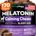 Advanced Melatonin for Dogs - 170 Dog Melatonin Calming Chews for Small and Large Dogs - Natural Hemp Dog Sleep Aid, Puppy Sleeping Pills, Anxiety, Stress, Separation, Barking, Fireworks - Made in USA