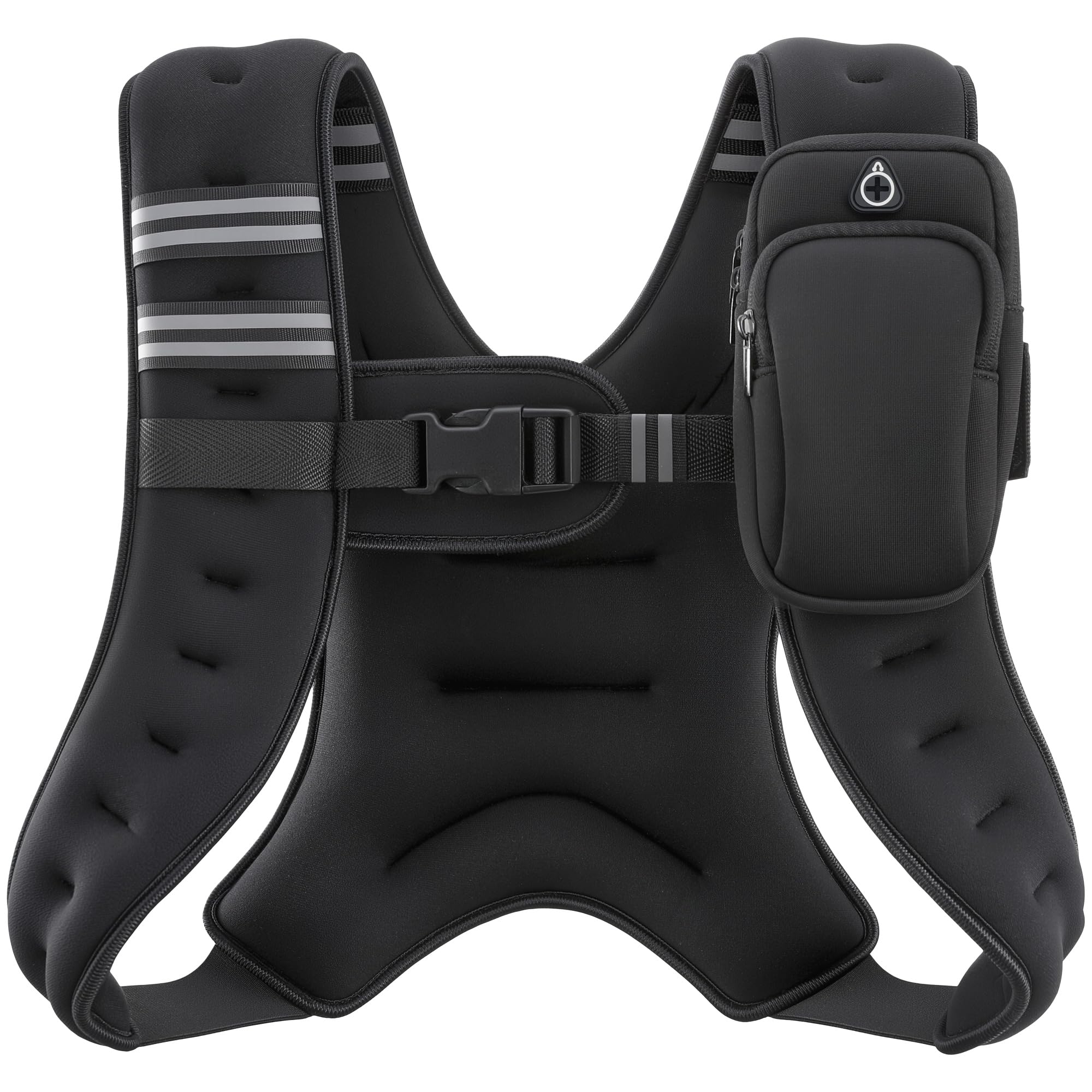 ZELUS Weighted Vest, 6lb/8lb/12lb/16lb/20lb/25lb/30lb Weight Vest with Reflective Stripe for Workout, Strength Training, Running, Fitness, Muscle Building, Weight Loss, Weightlifting