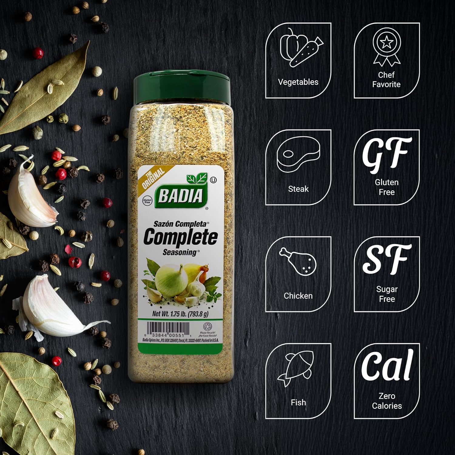 Badia Complete Seasoning, 28oz - All-Purpose Spice Blend of Garlic, Onion, Salt, Pepper, Herbs & Spices - Savory Signature Blend
