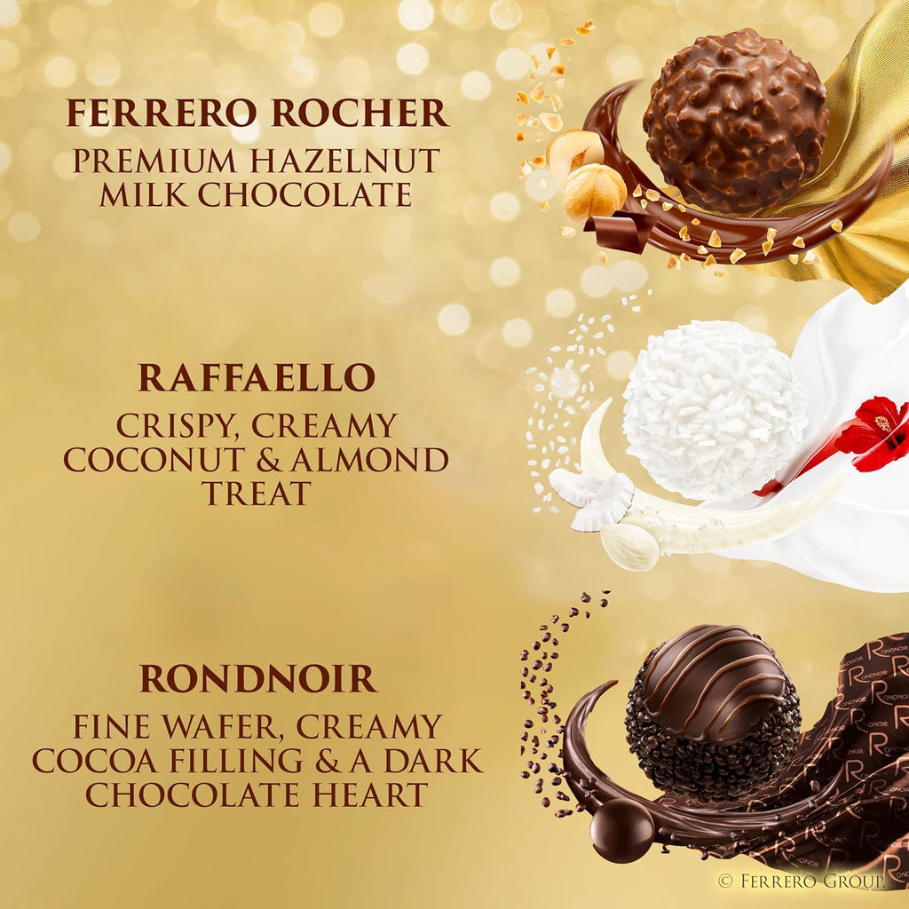 Ferrero Collection Gourmet Gift Box, 12 Assorted Confections with Hazelnut, Dark Chocolate and Coconut, 6.1 oz