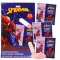 Spiderman Candy Dipping Sticks Strawberry Flavored Powder, Birthday Party Treats, 20 Pouches