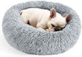 Hoewina Dog & Cat Bed for Indoor Cats, 20in Calming Donut Bed for Puppy and Kitten, Washable Round Fluffy Pet Bed for Small Medium Dogs and Cats (Light Grey)