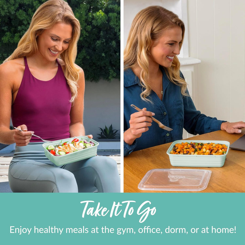 Bentgo Prep - 20-Piece 1-Compartment Reusable Meal Prep Containers with Lids, PFAS & BPA Free Materials, Durable, Microwave, Freezer, & Dishwasher Safe To Go Food Storage (Mint)