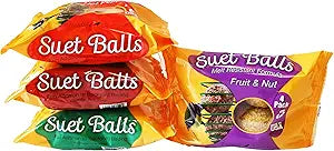 Wildlife Sciences Melt Resistant Suet Balls Variety 16 Pack, 4 Wrapped Packs of 4 Bird Suet Balls