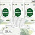 Unscented Dog Wipes & Cat Wipes (4x50 Packs) | Hypoallergenic, pH Balanced for Paws, Body, Eyes & Ears Grooming |All-Natural Plant Fiber Wipes with Aloe & Vitamin E | Pearl Texture