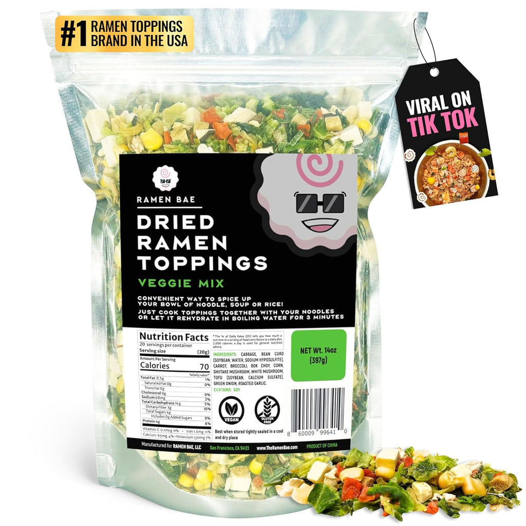 The Ramen Bae - Veggie Mix, Dried Ramen Toppings - Ramen Toppers - 14 oz.