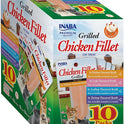 INABA Premium Grilled Chicken Fillet Cat Treats with Vitamin E and Green Tea Extract, 0.9 Ounces Each, Pack of 10, Variety Box