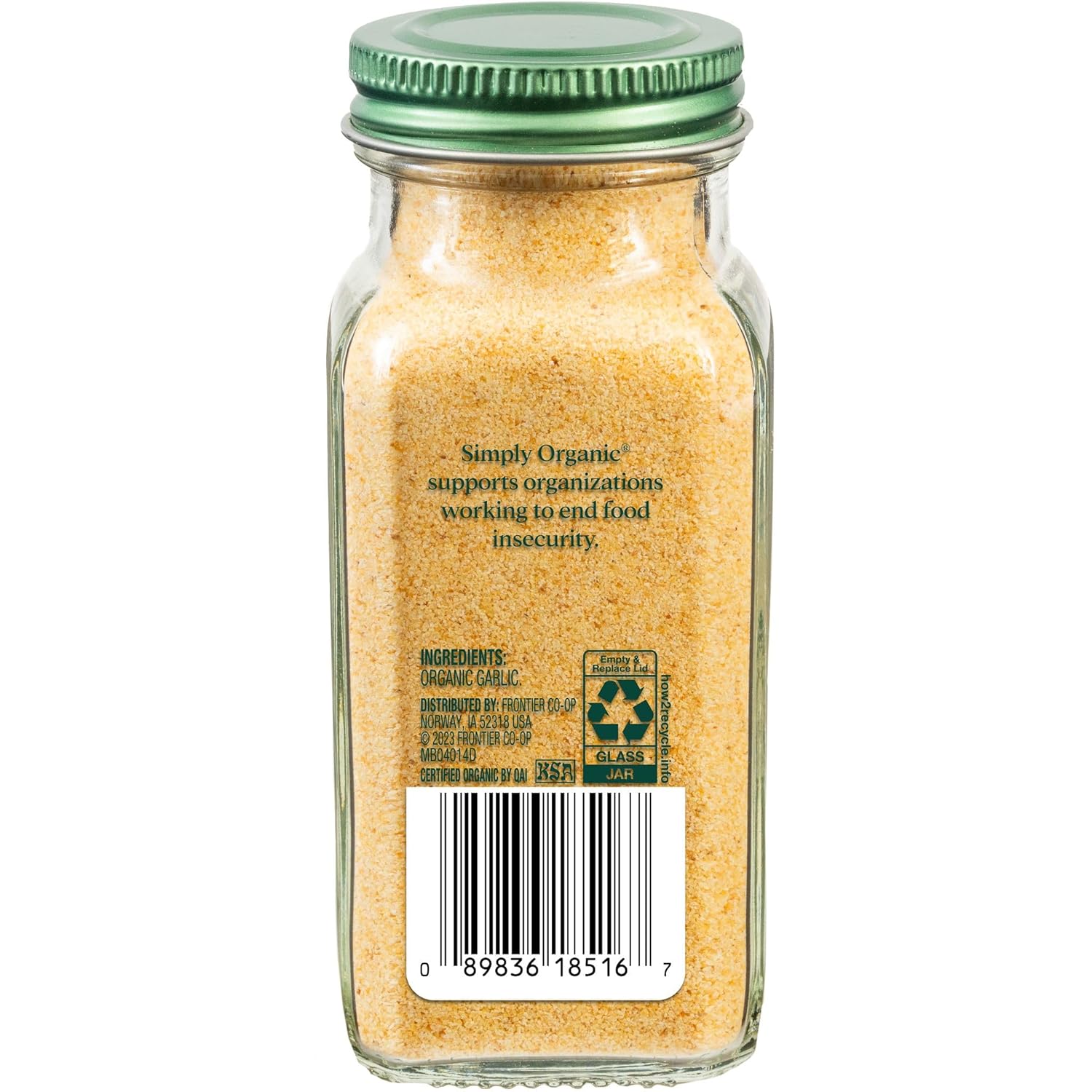 Simply Organic Garlic Powder, 3.64-Ounce Jar, Pure A-Grade Organic Garlic, Dried & Ground, Kosher, No ETO, Non GMO