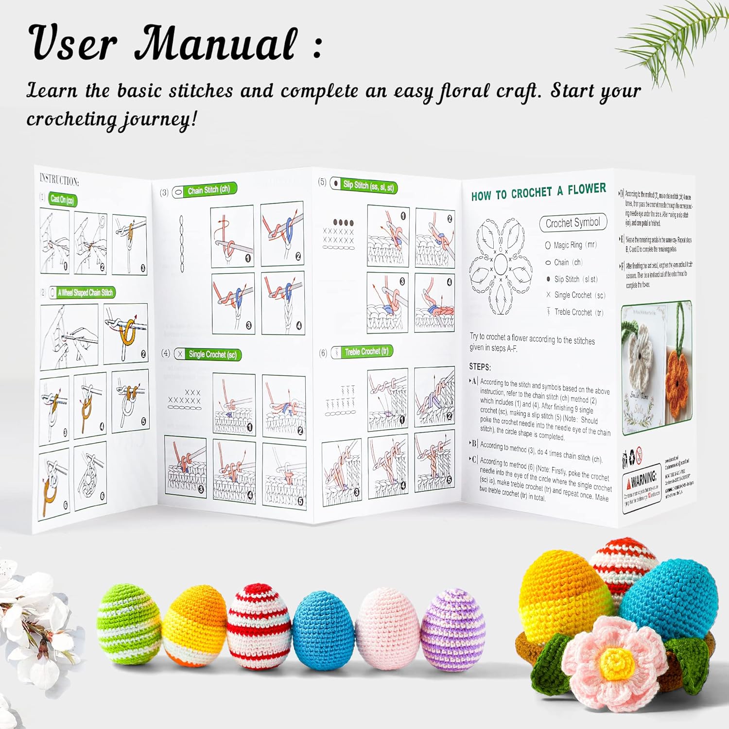 INSCRAFT 113 Piece Crochet Kit with Yarn Set– 1600 Yards Assorted Yarn for Knitting and Crochet, 73PCS Crochet Accessories Set Including Ergonomic Hooks, Knitting Needles & More Ideal Beginner Kit
