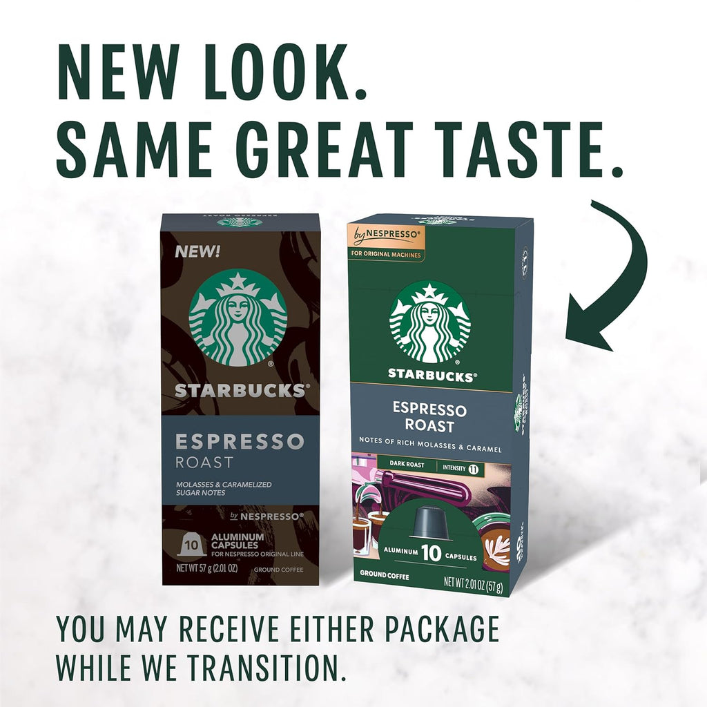 Starbucks by Nespresso Original Line Dark Roast Espresso, 50-count Espresso Pods
