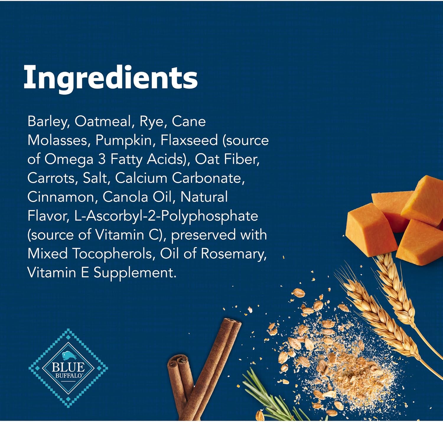Blue Buffalo Health Bars Crunchy Dog Biscuits, Oven-Baked With Natural Ingredients, Pumpkin & Cinnamon, 16-oz Bag