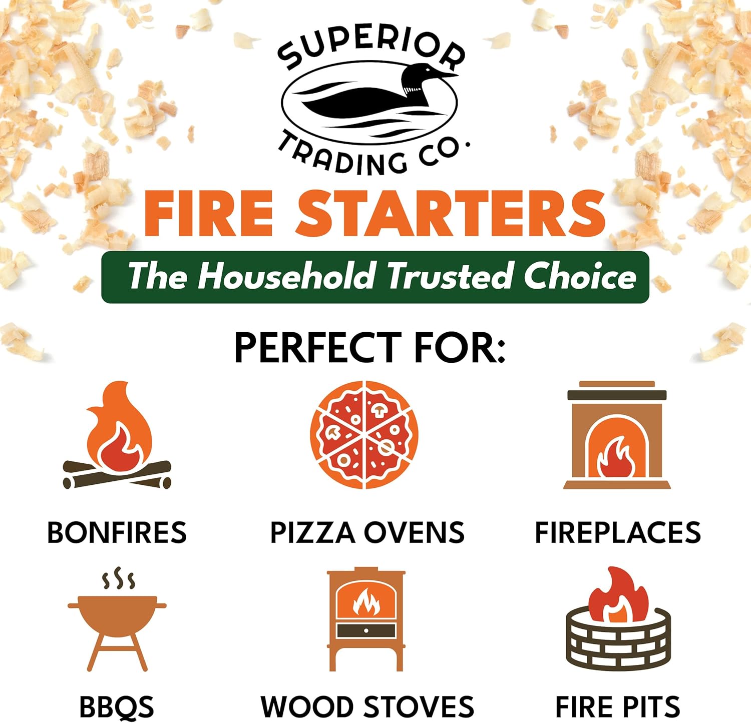 Superior Trading Fire Starter Pods in Resealable Packs - Fire Starters for Campfires, BBQ, Grill, Pit, Wood Stove & Charcoal Starter, 15-20-Min Burn, 30 Extra Large Pods, USA Made, Brown, 3.2 Lbs