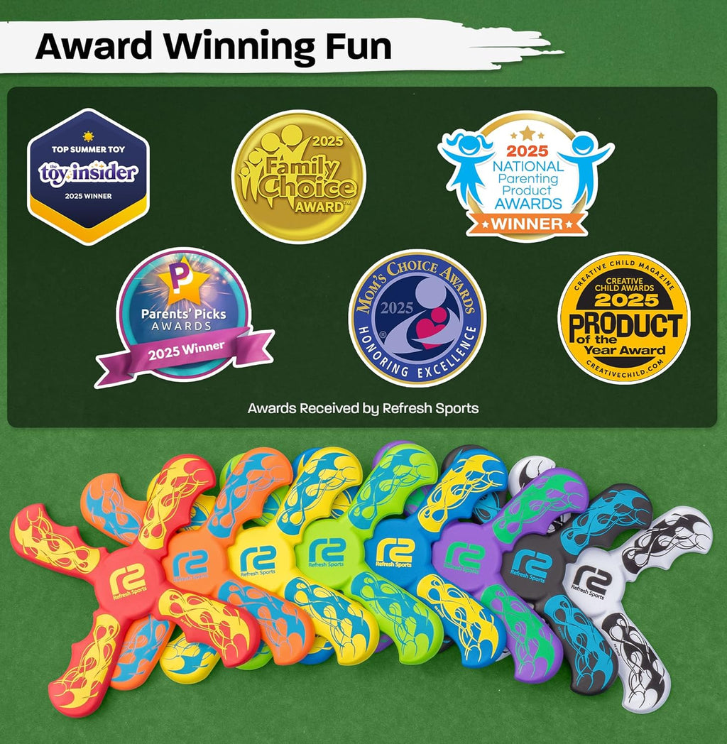 Fun Boomerang for Kids - Stocking Stuffers for Kids 8-12 - Soft & Easy to Use - Best Gifts for 6 7 8 9 10 Year Old Boys & Girls + 2025 Top Toys for Boys Age 8-12 - Fun Outdoor Toy for Boy Gift Ideas