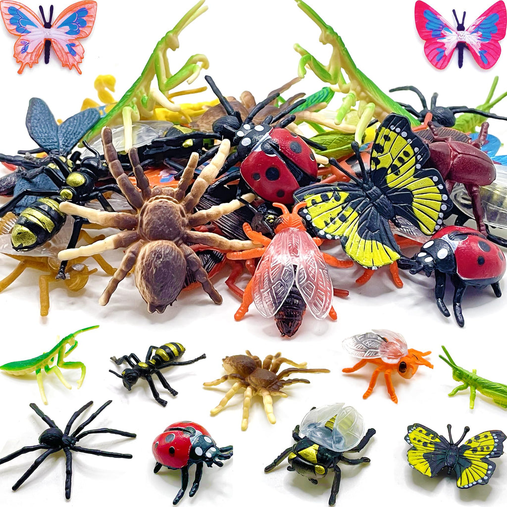 YZXODN 102 Pack Mini Bug Toys, Realistic Insect Toys Figures for Kids,Fake Plastic Bugs for Education Themed Insect Party, Classroom Reward, Gardening Decoration
