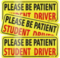 JUSTTOP 3pcs Student Driver Magnet for Car, Please Be Patient Student Driver, New Drivers Sticker Safety Warning, Magnetic Reflective Rookie Driver Bumper Sticker (Black&Red)