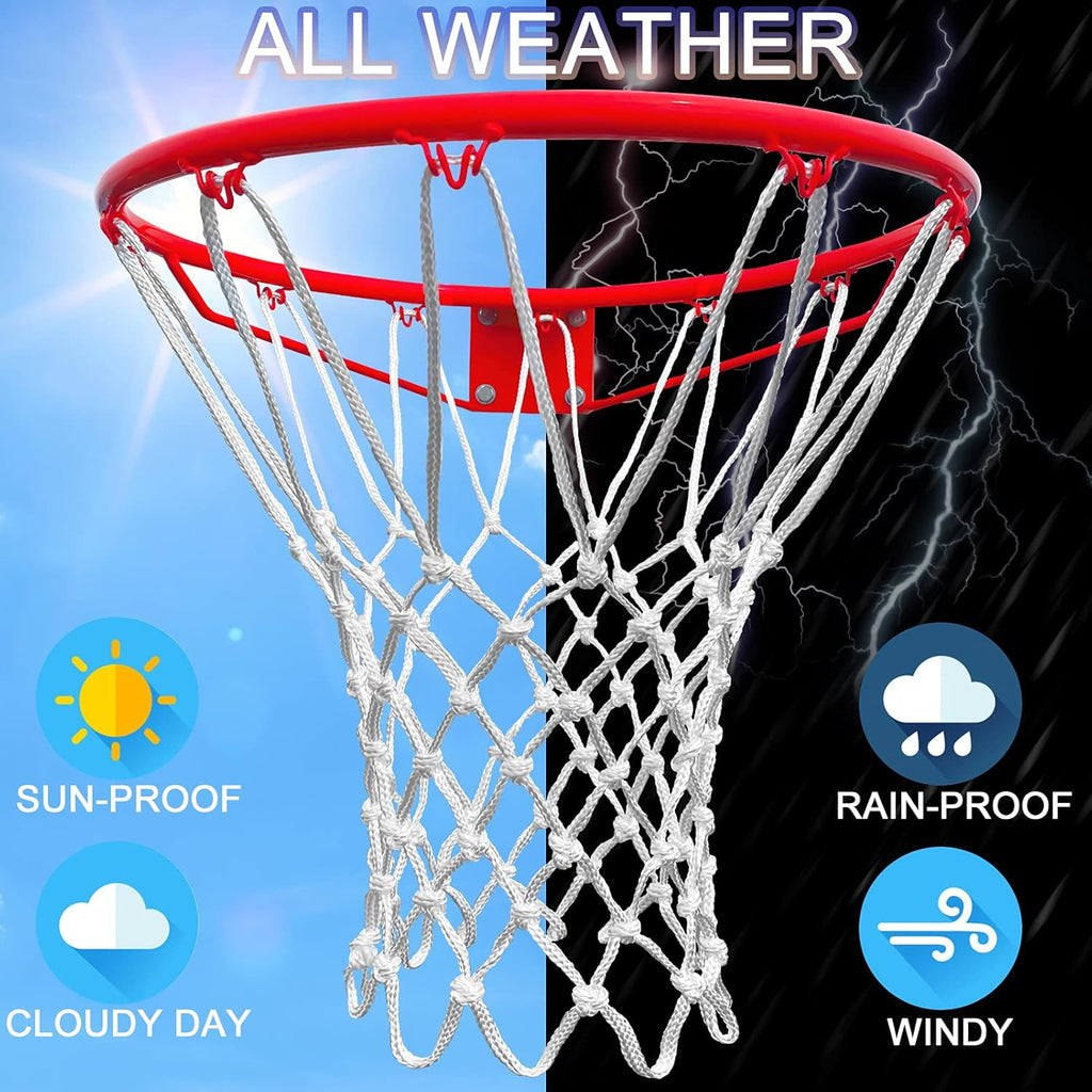 Basketball Net Outdoor,(7.16 oz) 12 Loops Professional Heavy Duty Basketball Net Replacement,All Weather Anti Whip, Suitable for Outdoor Standard 12 Loops Basketball Hoop