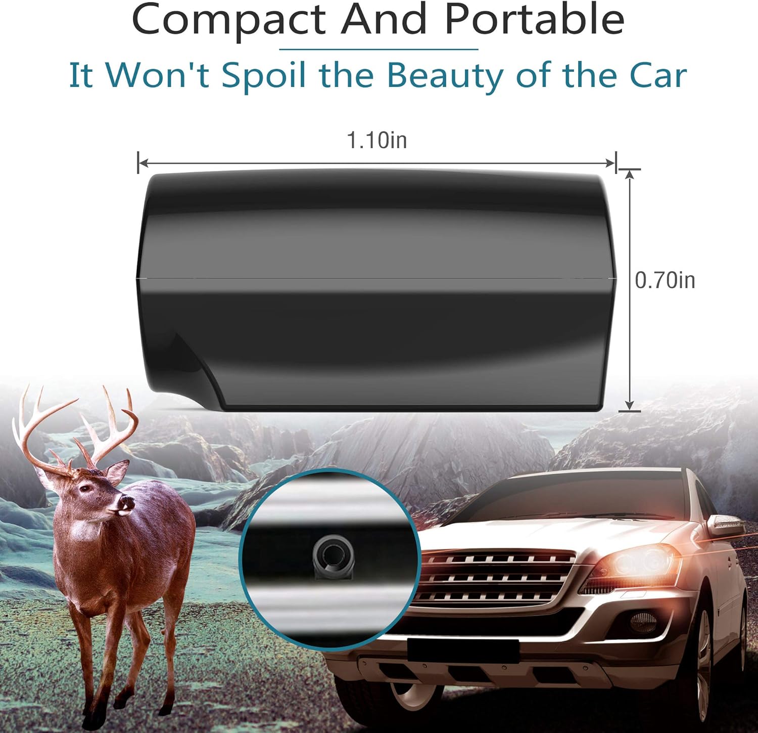 Elook Deer Warning Whistles Device for Car, Save Deer Whistle with Upgraded Acrylic Double-Sided Tape, Mini Size, 2 Pack (Patent Registered)