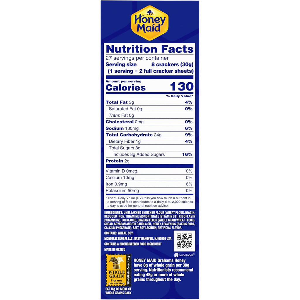 HONEY MAID Graham Crackers, Lunch Snacks, Party Size, 28.8 oz