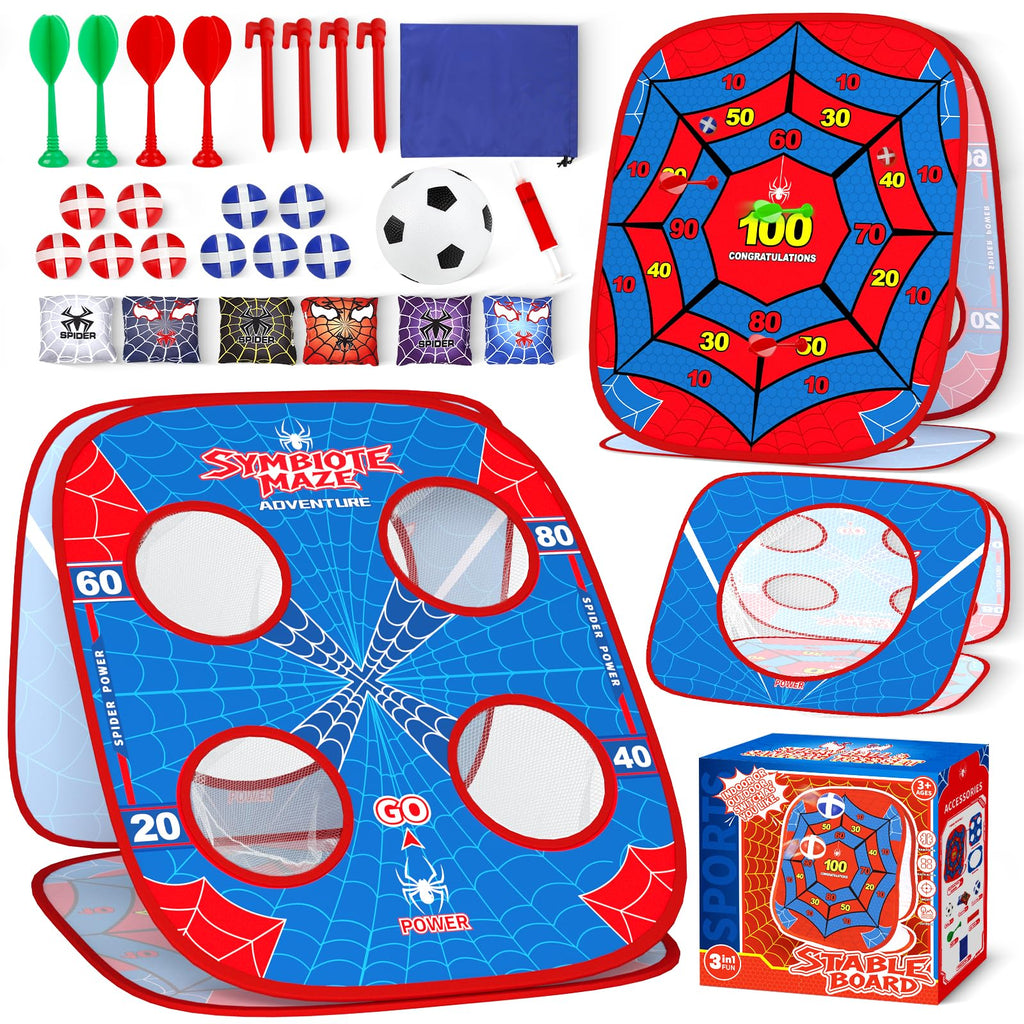 Spider Bean Bag Toss Game, Cornhole Board Outdoor Toys for Kids Age 4-12 | Outdoor Toys for Toddlers, Family Party Activity, Yard Backyard Beach Lawn Camping Game, Christmas Birthday Gift for Boys