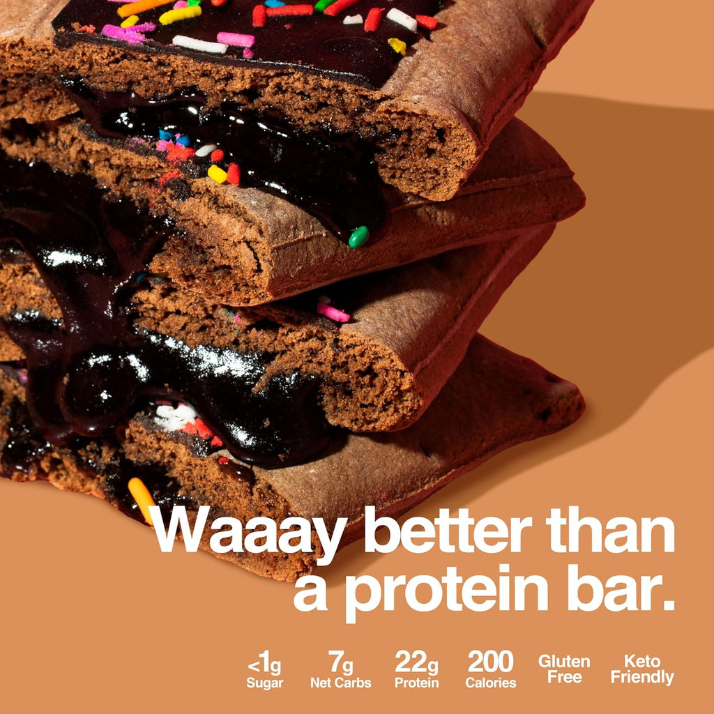 Legendary Foods 22g Protein Pastry 0g Added Sugar, Low Carb, Gluten Conscious, Keto Snack, Ideal for Glucose Management, Includes Whey Protein Isolate, 8 Pack Double Chocolate