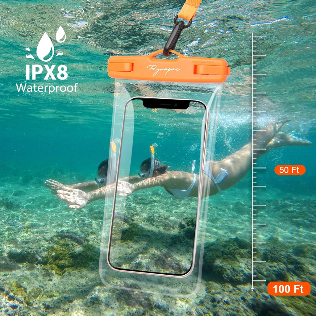 Waterproof Phone Pouch Bag - 7.5in Water Proof Cell Phone Case for Beach Travel, IPX8 Dry Bag with Lanyard for iPhone 16 15 14 Pro Max Galaxy S25+ S24+, Cruise Ship Essentials 2025