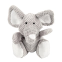 goDog Checkers Elephant Tough Plush Toy with Chew Guard Technology, Durable Checkered Fabric & Squeaker for Active Play, Gray, Large